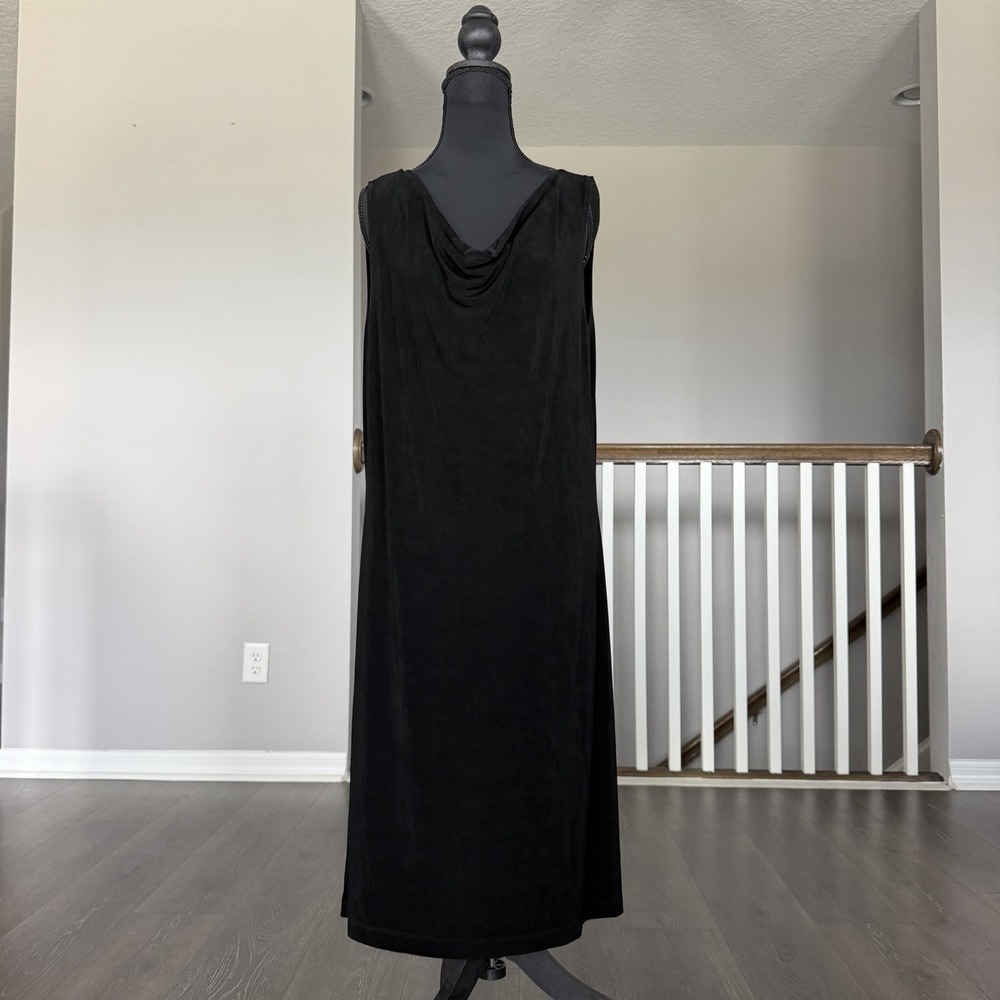 Chicos Travelers Sleeveless Black Stretch Swing Dress Sz 3 US XL Whimsigoth